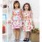 Sweet design summer dress cotton girls dresses design with flower printing