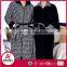 Houndstooth printed coral fleece long style zipper reversible bathrobe