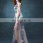 Blue White Porcelain Wedding Toast Dress Evening Dinner Dress High Low Bride dress