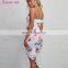 Fashion Sexy Floral Print High low Boho Midi Dress