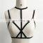 Womens Black Elastic Body Harness Bandage Bra Top Cross Crop Straps