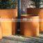 Nice Planter Corten Square on Casters 20" x 20" x 20"