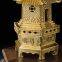 This Wen Chang Pagoda for Fengshui Was Molded Using Lost-Wax Method and 24k Gold Leaf Finish