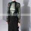 TWOTWINSTYLE PU Glossy Velvet Long Sleeve Basic Thick Warm Elastic T Shirts For Women