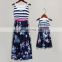 2019 striped Mother daughter dresses Sleeveless Floral Long Dress Mother and daughter clothes Mom and daughter dress