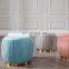 Reatai bedroom furniture high quality velvet fabric luxury ottoman pouf cushion round velvet foot stool ottoman