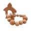 Hand Made Beech Wooden Baby Teething Ring Toys
