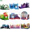 popular cheap new design inflable simple moonwalk inflatable bouncy jumping castle with waterslide slide