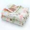 Wholesale organic cotton fabric muslin 110*110cm baby swaddle blanket
