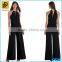 Fashion Sleeveless Women Jumpsuit Blouson Top with Attached Wide Leg Split Pant