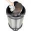 Top quality household stainless steel fingerprint proof trash can with soft closed dustbin 40L 360 degree rotation lid pedal bin