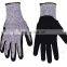 Foam latex polyester protective  pu working  glove