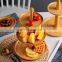 New easter wedding decor dessert food display buffet square wood 3 tier cake tray stand set for dessert table