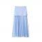 New French style simple and fashionable button knit vest for women, pleated and spliced skirt