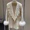 New autumn and winter bespoke lace wool coat, women's mid-length fox fur double-sided woolen cape coat