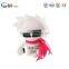 2015 New Product White Cool Doll Wearing Pink Scarf Plush Soft Dolls Toys for Baby