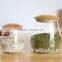 Natural beauty glass canister glass storage jar with bamboo lid