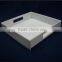 Custom square acrylic tray with silk screen logo