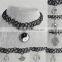 Alloy bird pendant black elastic plastic tattoo choker necklace wholasales
