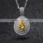 teardrop pendant setting gold plated jewellery zircon cystal prong setting silver pendant necklace