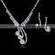 Fashion jewelry set silver girls jewelry sets with necklace earrings women