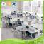4 Person Modular Wooden Office Desk Table