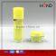 hongding popular hot selling yellow amber plastic square jar lids, acrylic plastic cosmetic bottle and jar set