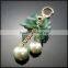 Latest Design Pure 2 big pearl floral keychain with top quality