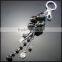Fashion key ring little grape design with beaded charms metal keychain
