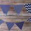 blue Chevron Triangle Pennant Banner Party Decorations for Birthday Parties