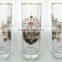 Custom Logo Printed & Gold Rim 410ml Straight Beer Glass Mug With Handle