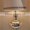 nice glass table lamp with gradually varied purple color lampstand and white cylinder fabric shade for livingroom night lighting