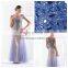 New style simple fashion purple luxury evening dress sexy bare back see through evening dress decent evening dress