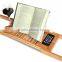 DT003/Bathtub Caddy Tray with Extending Sides - Bamboo Wood - Reading Rack Kindle/Book Holder - iPad / iPhone Holder