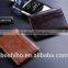 Customized logo design genuine leather magic slim money clip card holder