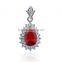 Women's Glod Plated Pendant Passion Red Necklace 28x13mm Jewelry
