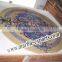 Italion Creama Lapis Pietra Dura Round Stone Inlay Table Tops, Pietre Dure Table Top