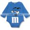 Baby clothing cotton bag hip long-sleeved triangle Romper Cartoon letter M chocolate personalized fashion cotton jumpsuit Romper