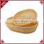 Eco-friendly plastic wicker weave bread fruit display basket oval shape basket handmade