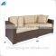 Commercial rattan three seater lounge sofa