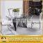 10 seater glass top metal base dining table popular