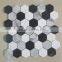 MM-CV255 Competitive Price Interior Decoration Natural Hexagon White With Black Marble Mosaics