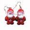 Christmas crystal santa light up led earrings