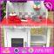 New design children pretend play wooden toy kitchen for boys W10C294