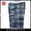 Manufacture plaid coated pattern breathable men pocket shorts