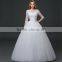 MGOO Beaded Embroidery Wrap Chest Cream Crepe Empire Vintage Wedding Dress Formal Dress With Half Sleeve