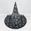 Black Cobweb Spider Printed Witch Taffeta Witch Hat for Halloween Costume