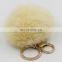 Fur Bag Charm Pom Pom Key Chain Plush Real Rabbit Fur Ball Keychain