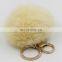 Outstanding and bright real rabbit fur bag charm/keychain