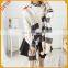 Fashion Lady Shawl With Genuine Rabbit Fur Pompom Shawl